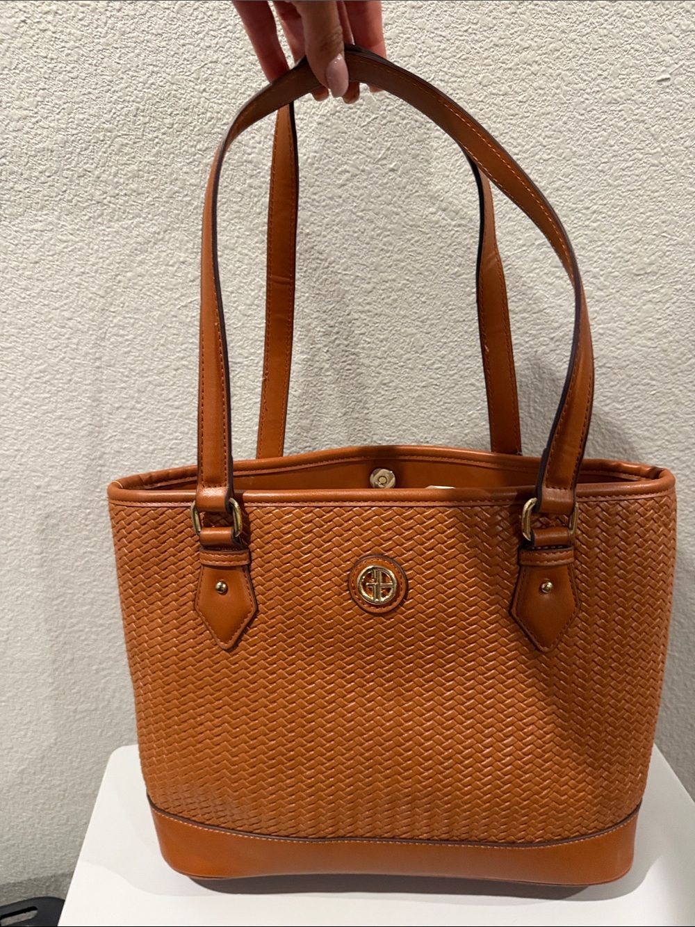 Giani Bernini New Cognac Woven Leather Tote